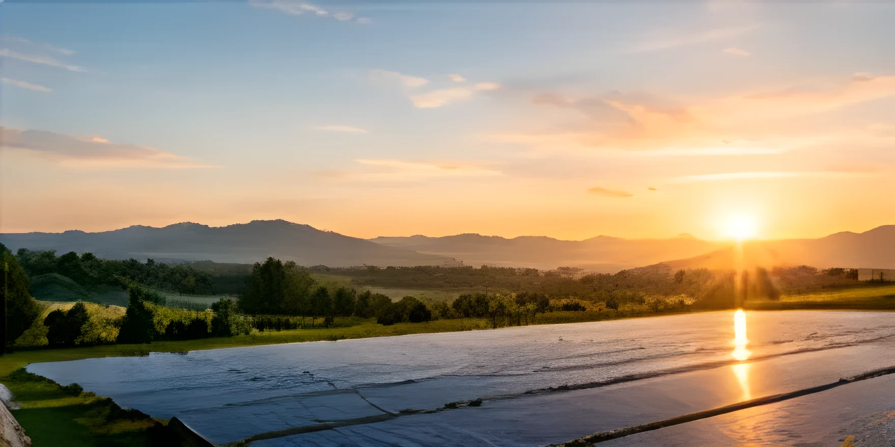 Solar panels at sunrise
